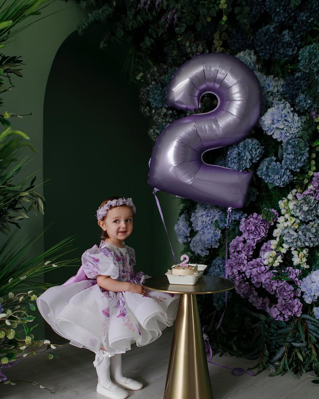 Classy White And Lavender Butterfly Baby Dress