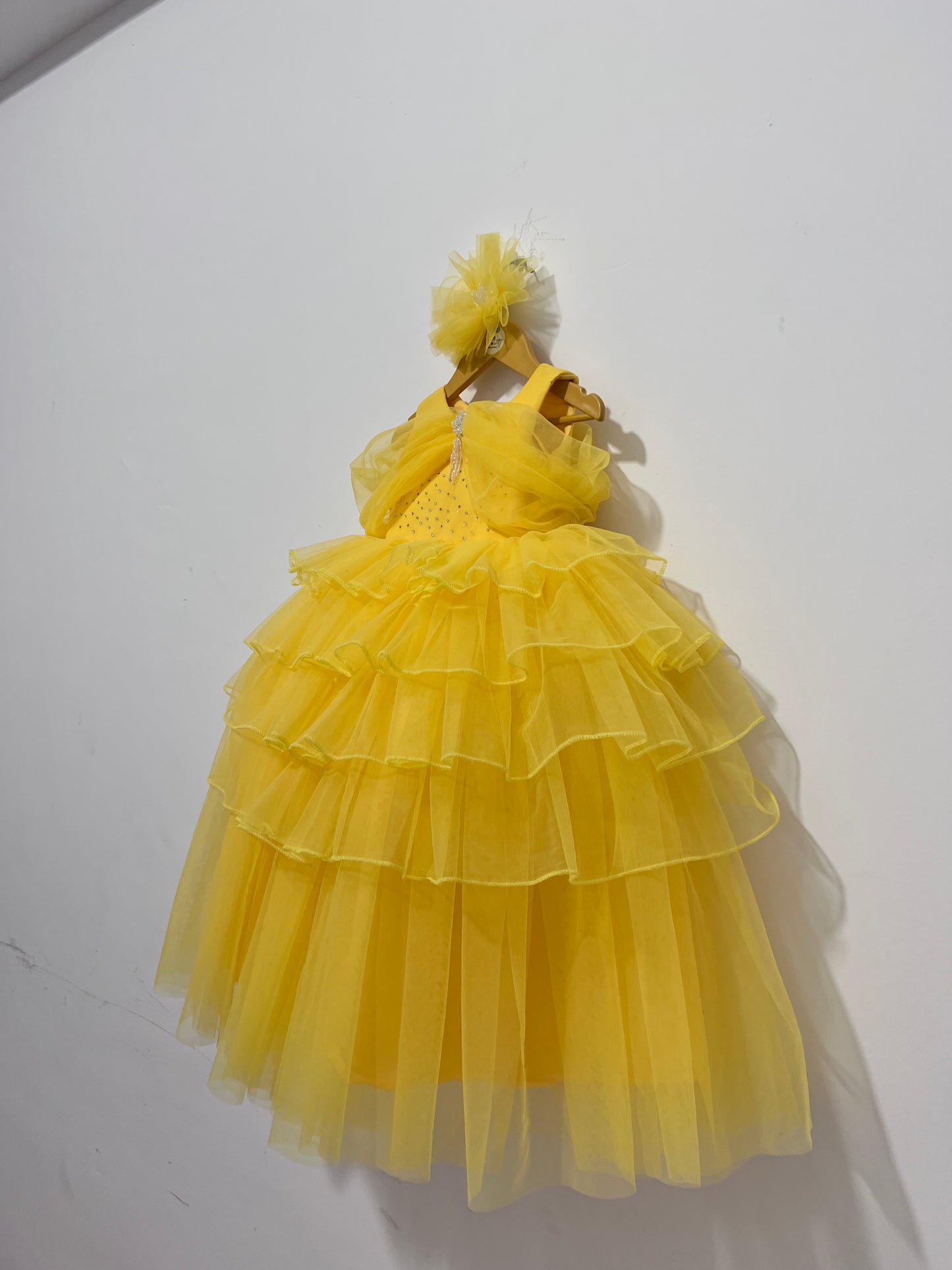 Fluffy Baby Girl Yellow Dress