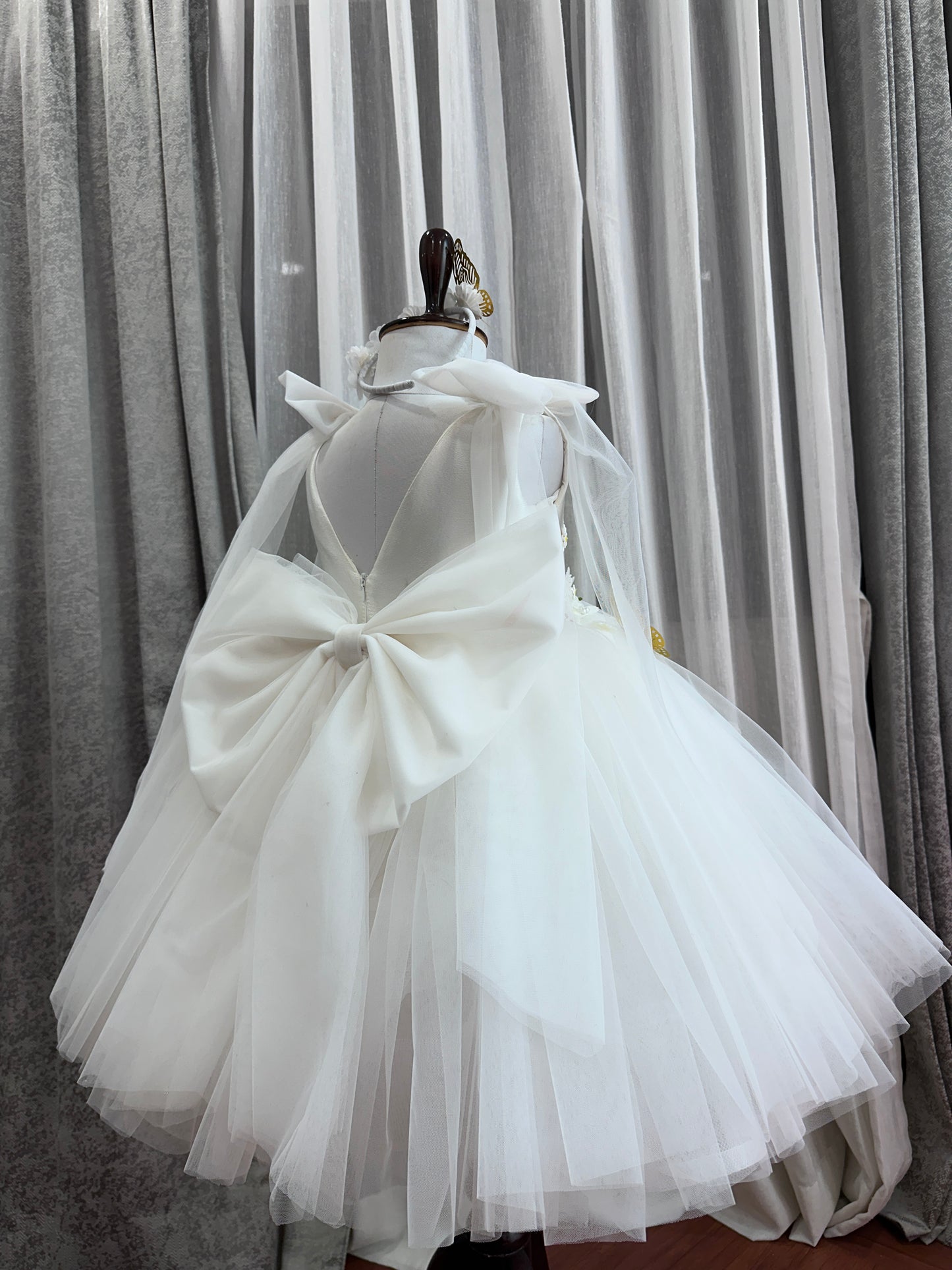 Classy White Sunflower Baby Dress