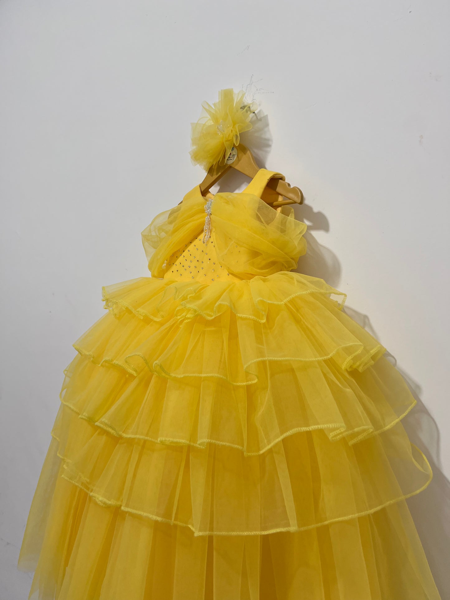 Fluffy Baby Girl Yellow Dress