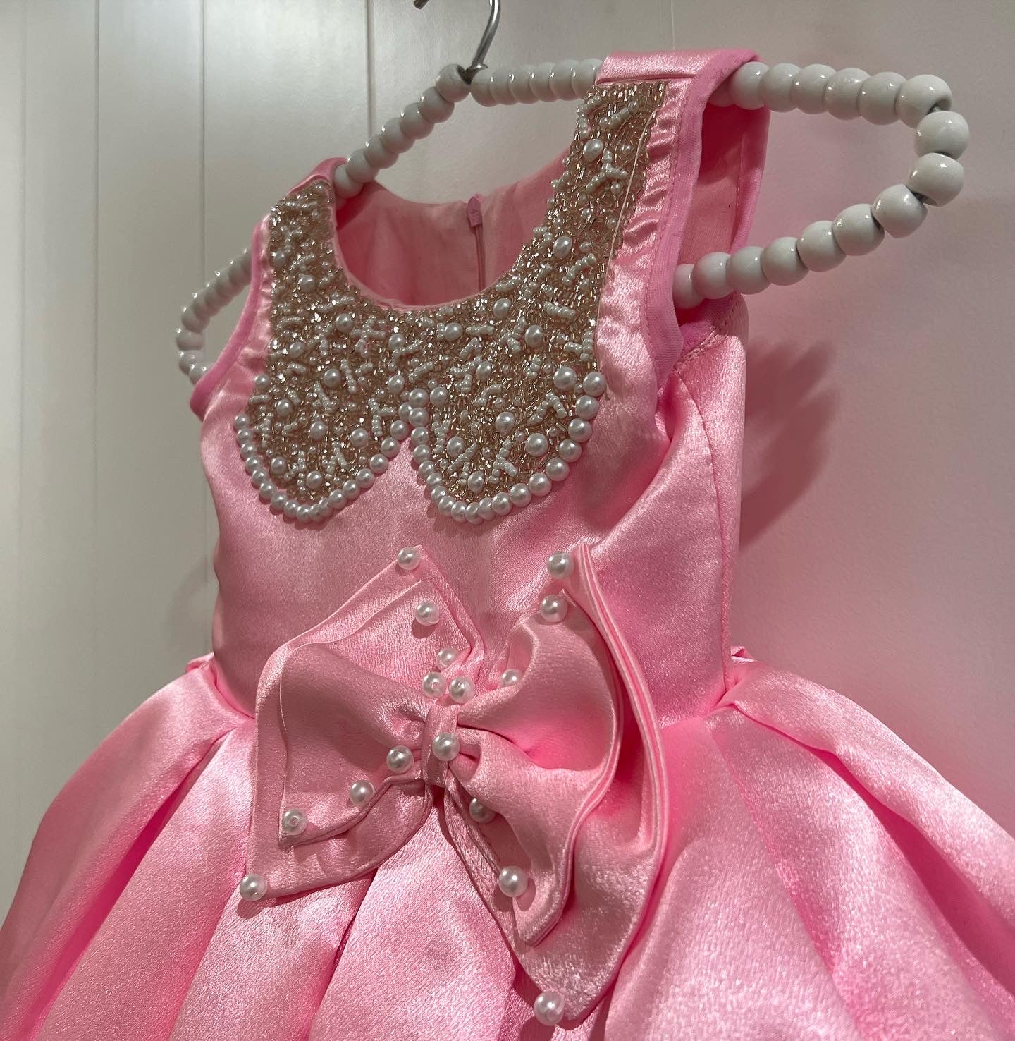Beautiful Satin And Handwork Girl Dress