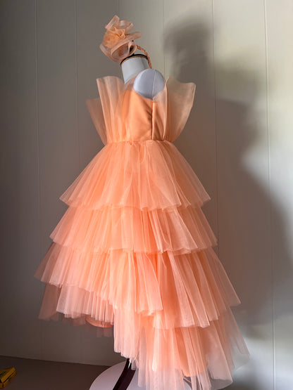 Classy Orange Gown Length Dress