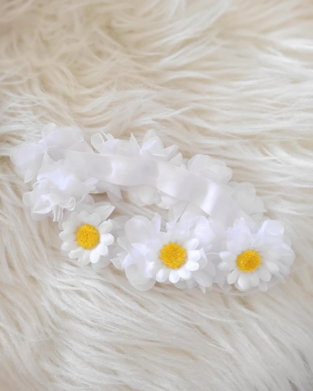 Classy Sun-flower White Baby Dress