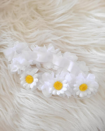 Classy Sun-flower White Baby Dress