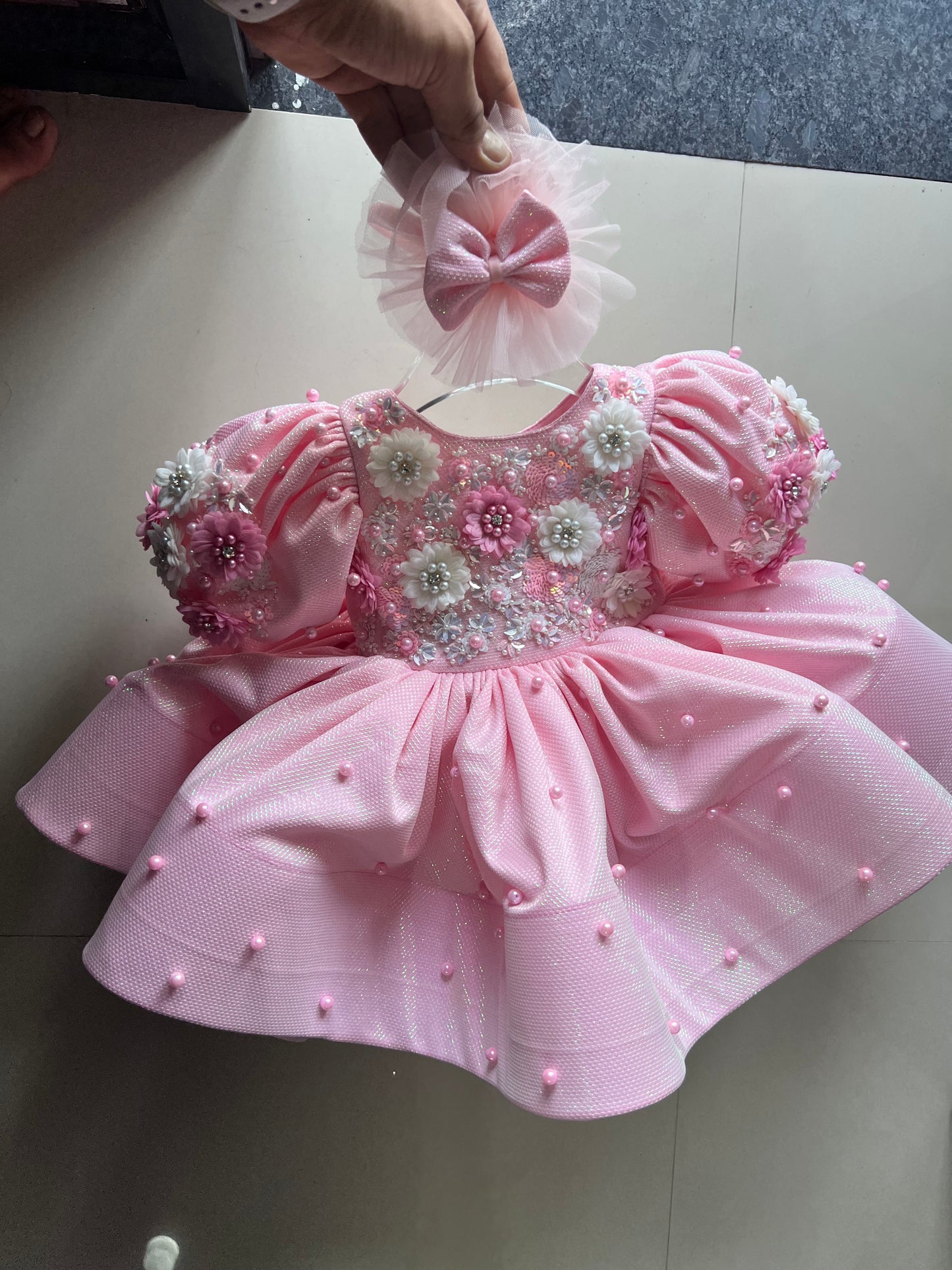 Pink Handwork Baby Girl Dress