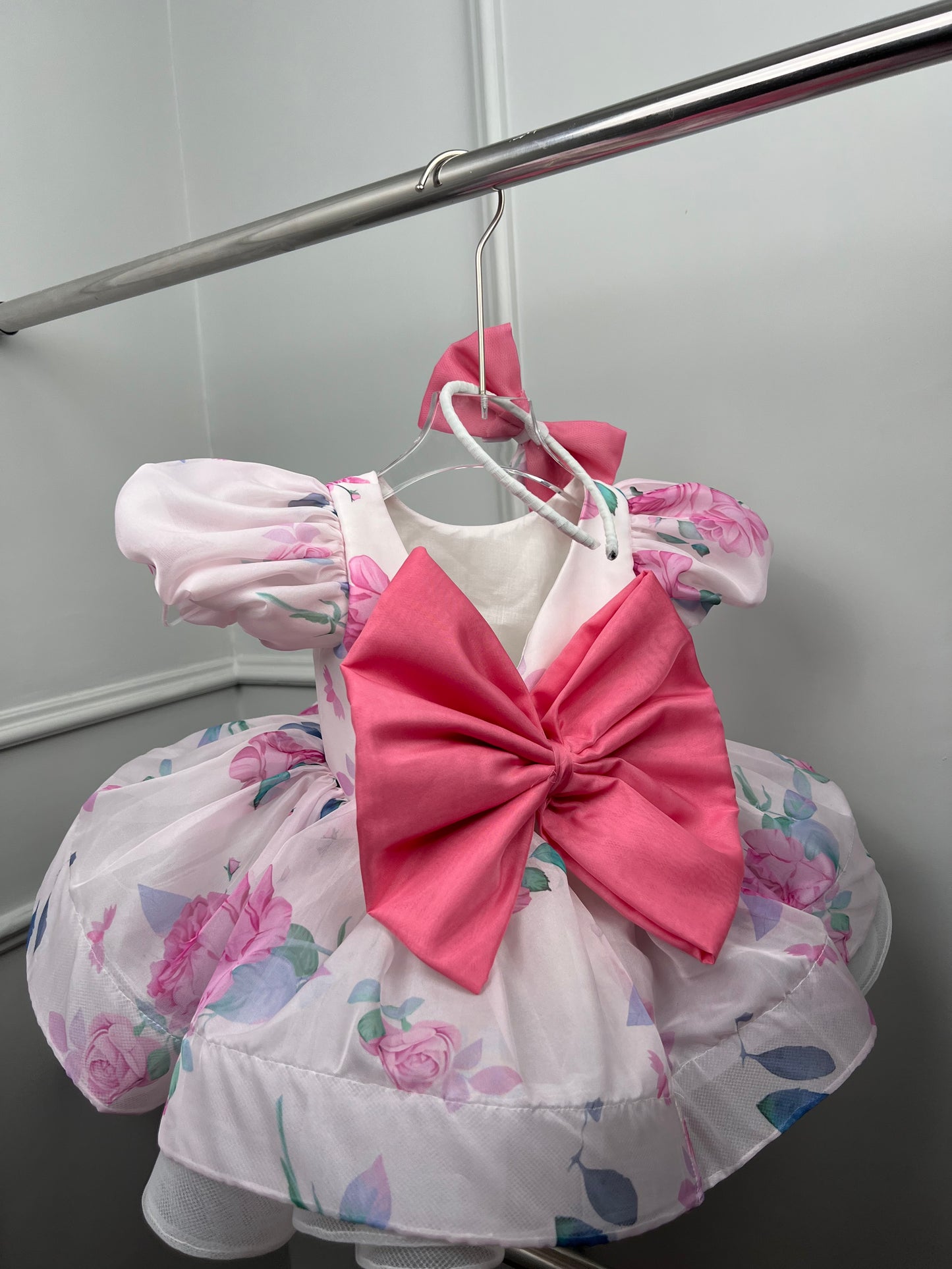 Flower Print Heavy Organza Baby Dress