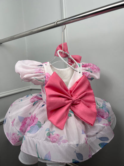 Flower Print Heavy Organza Baby Dress