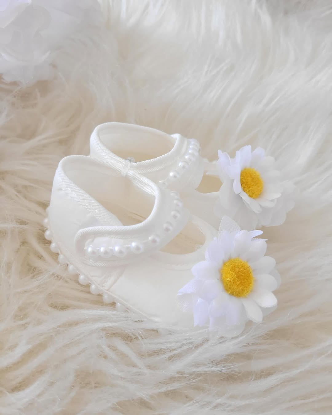 Classy Sun-flower White Baby Dress