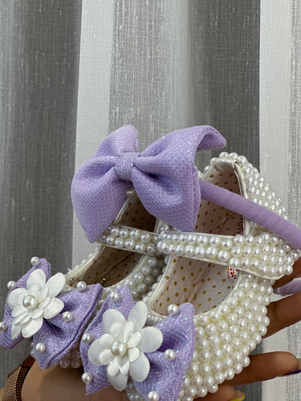 Classy Pearls Shoes Customised