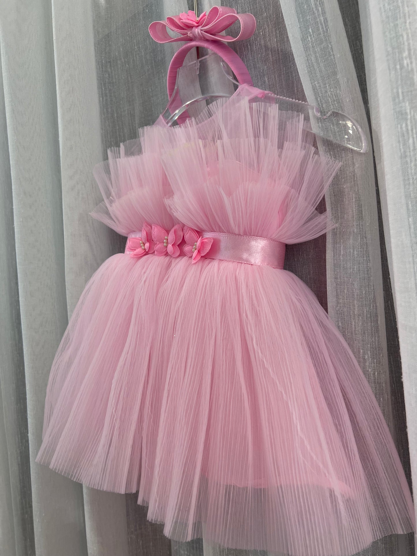 Classy Crush pink With Butterfly Baby Dress