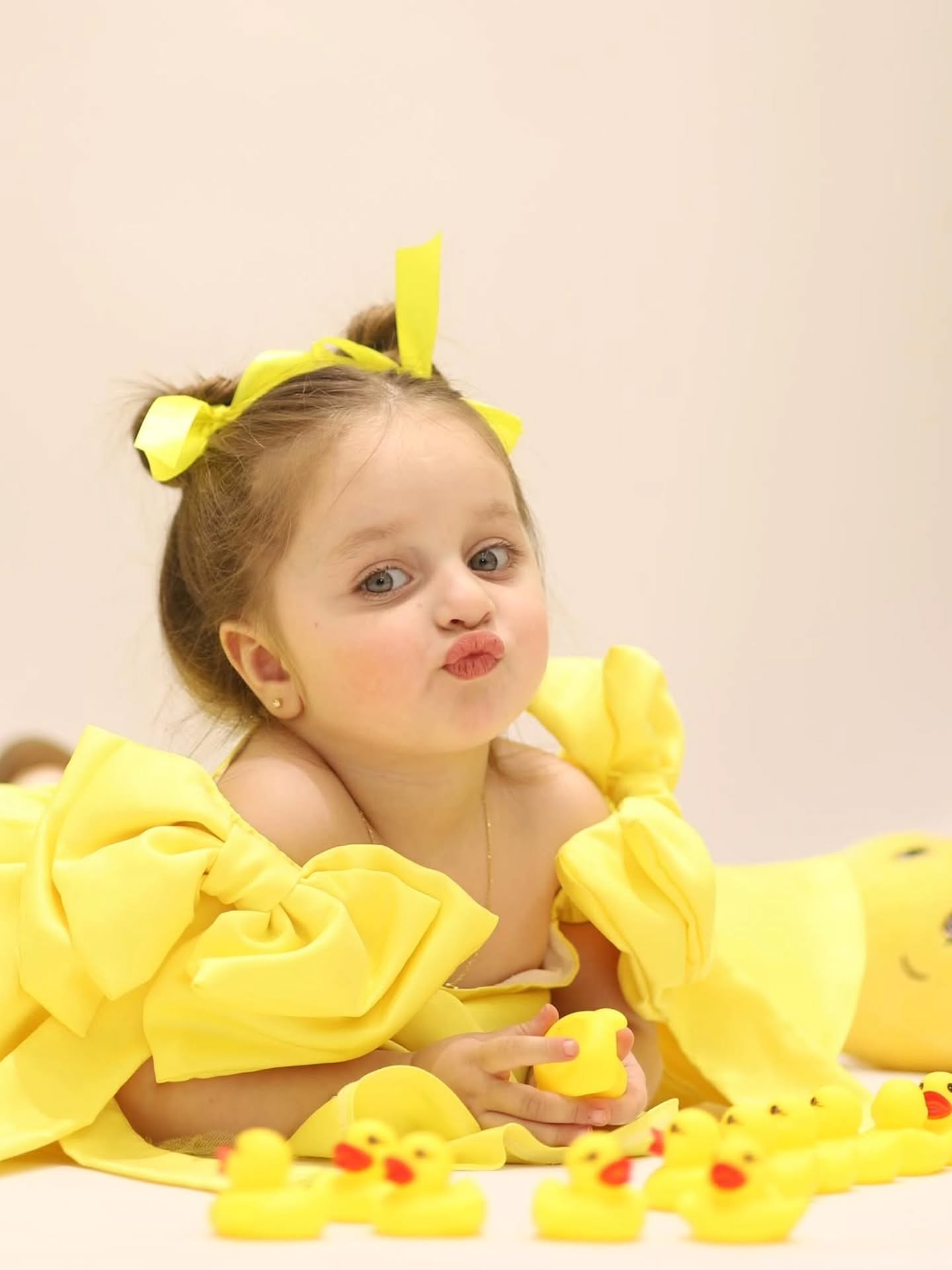 Birthday Wear Lemon Yellow Colour Baby Dress