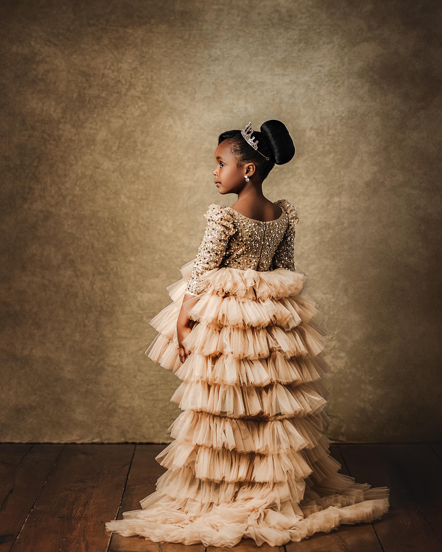 Royal Golden Sequence Baby Dress For Birthday