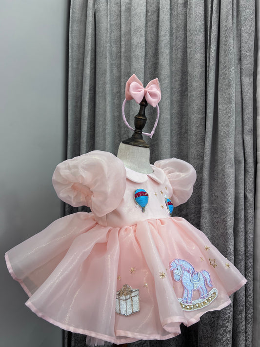 Classy Imported Fabric Handmade Baby Dress