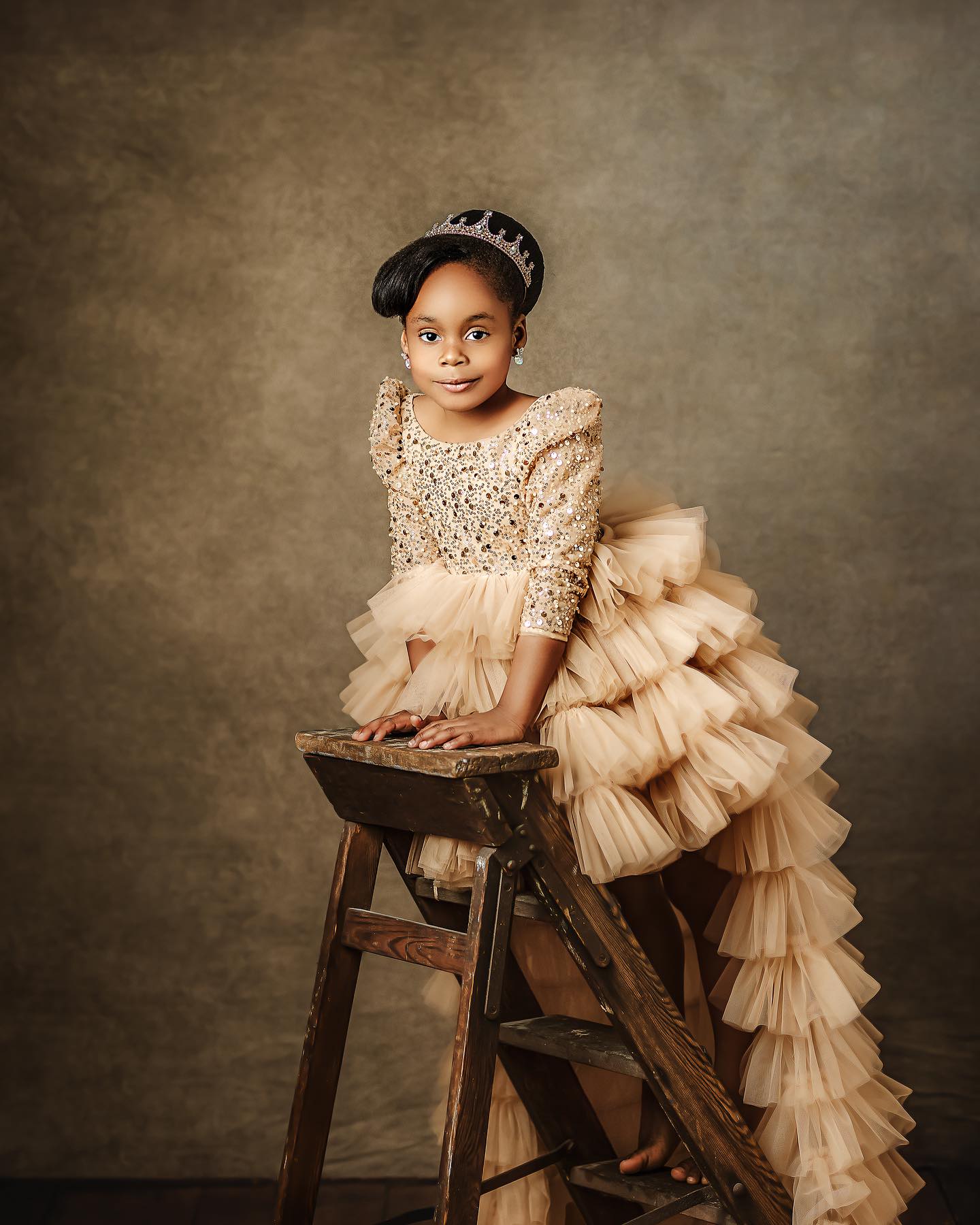 Royal Golden Sequence Baby Dress For Birthday