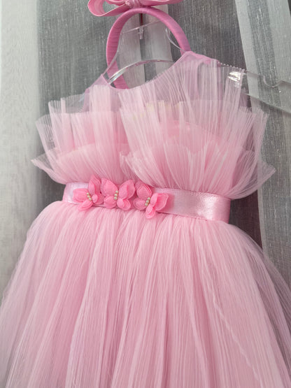 Classy Crush pink With Butterfly Baby Dress