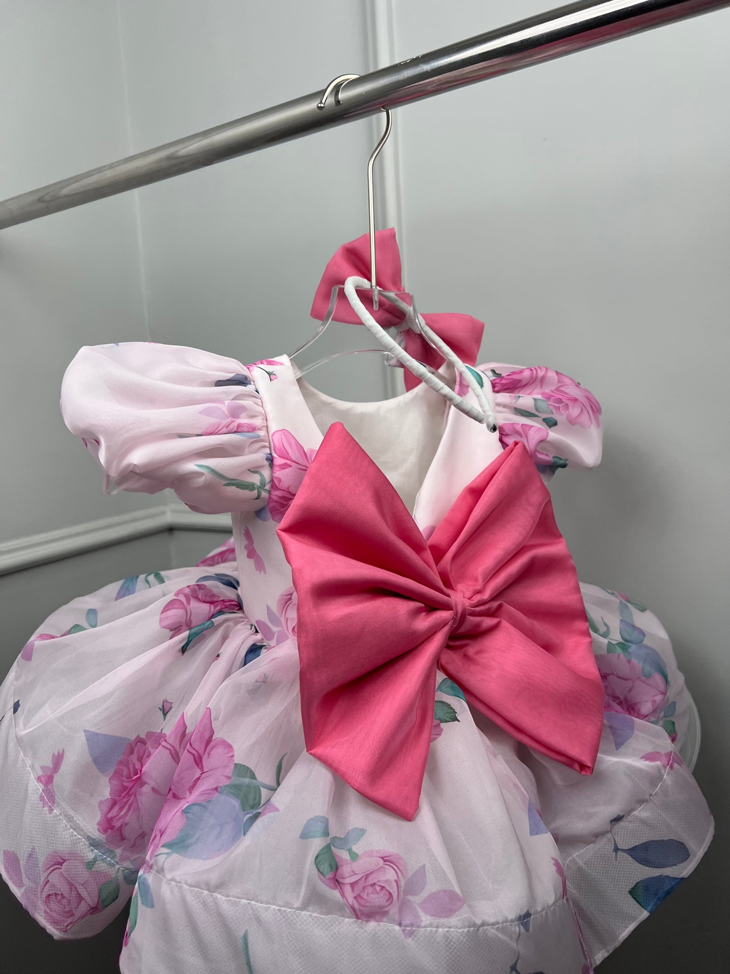 Flower Print Heavy Organza Baby Dress