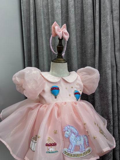 Classy Imported Fabric Handmade Baby Dress