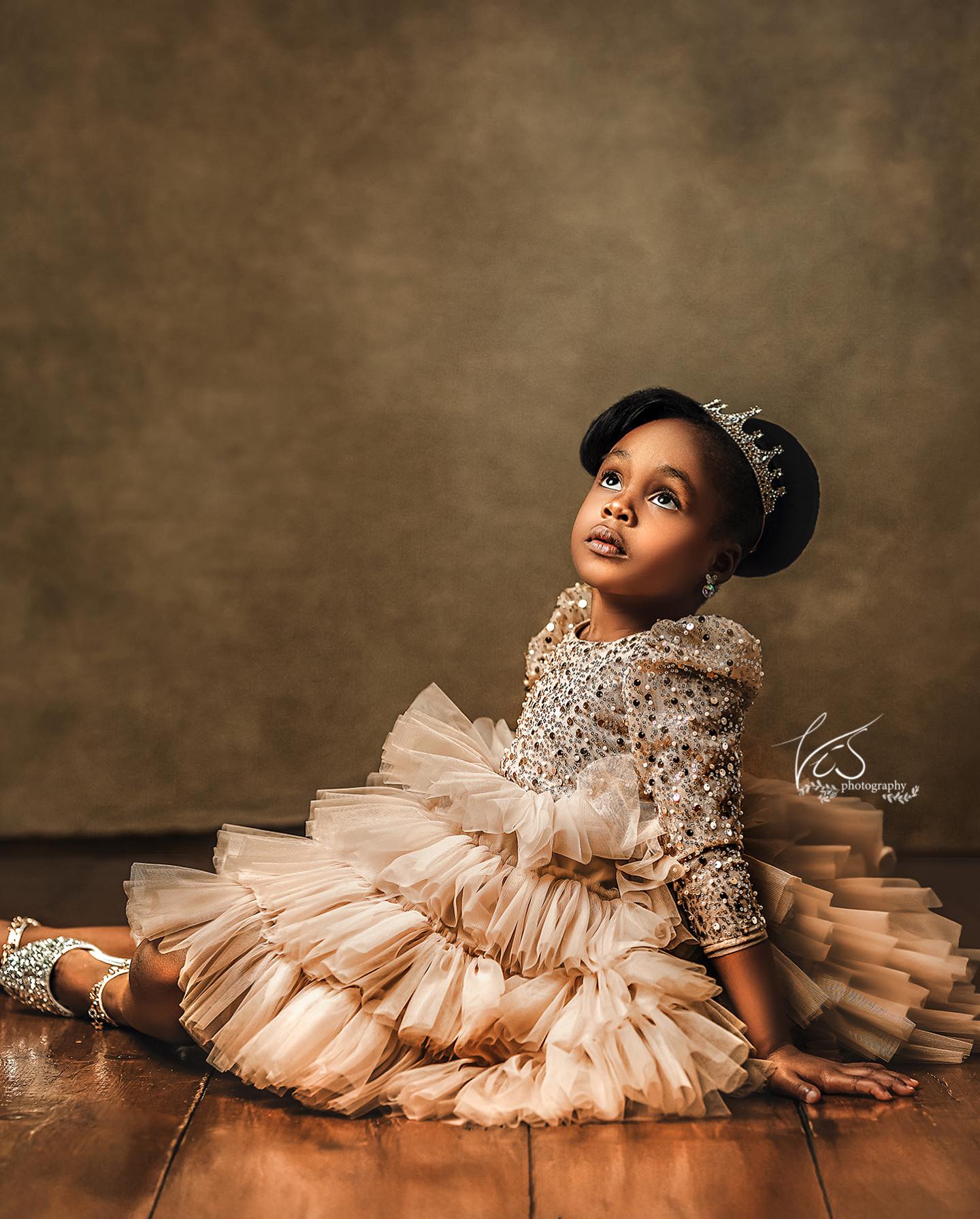Royal Golden Sequence Baby Dress For Birthday