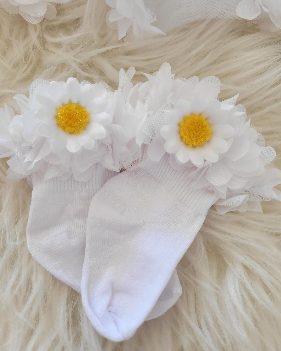 Classy Sun-flower White Baby Dress