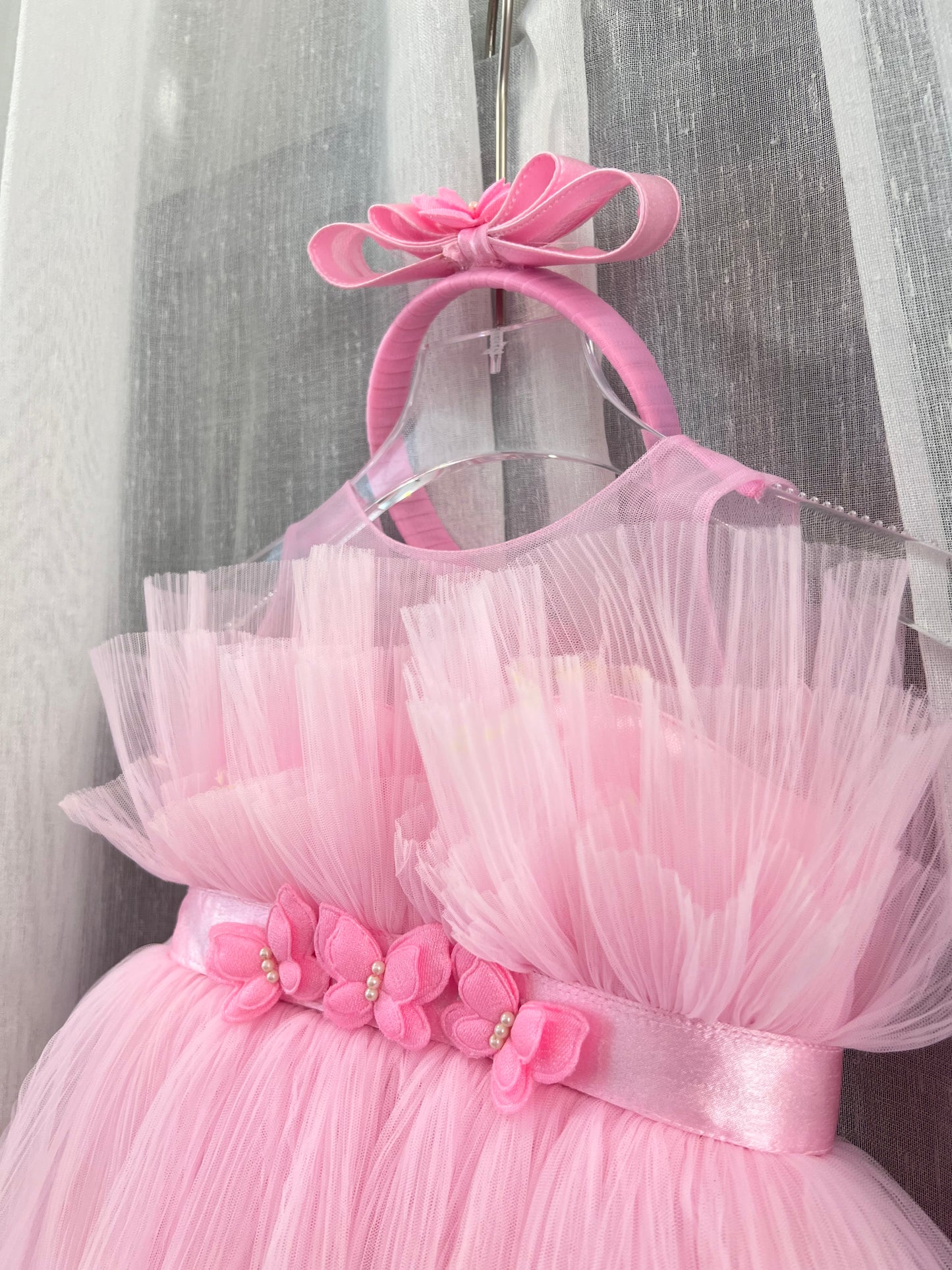 Classy Crush pink With Butterfly Baby Dress