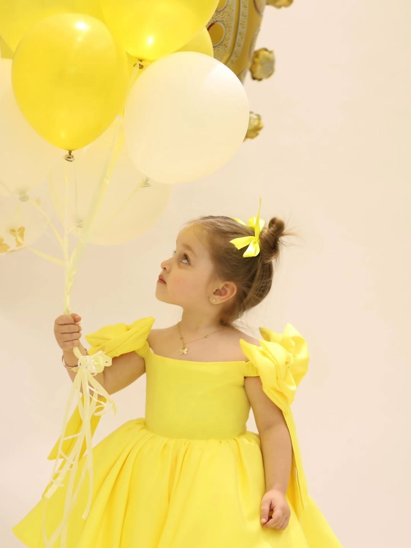 Birthday Wear Lemon Yellow Colour Baby Dress