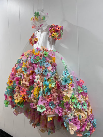 Beautiful Rainbow Flower Dress