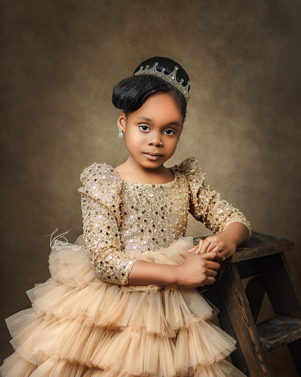 Royal Golden Sequence Baby Dress For Birthday