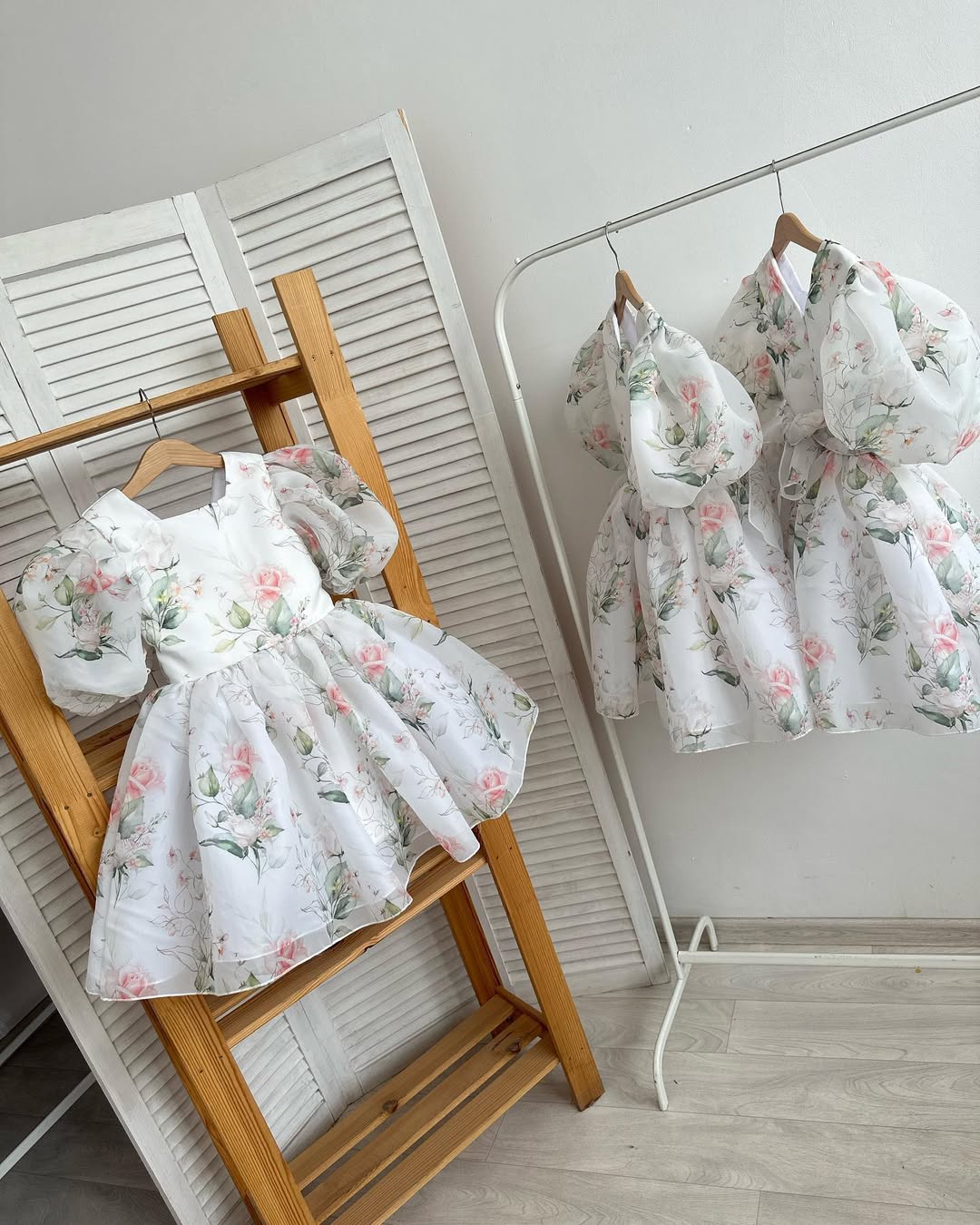 Dress From Matte Oraganza With Rose Print