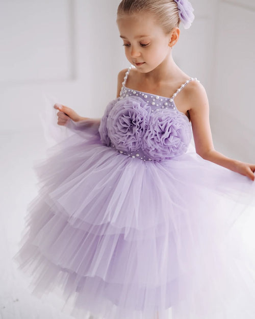 Adorable Lavender Colour Baby Dress