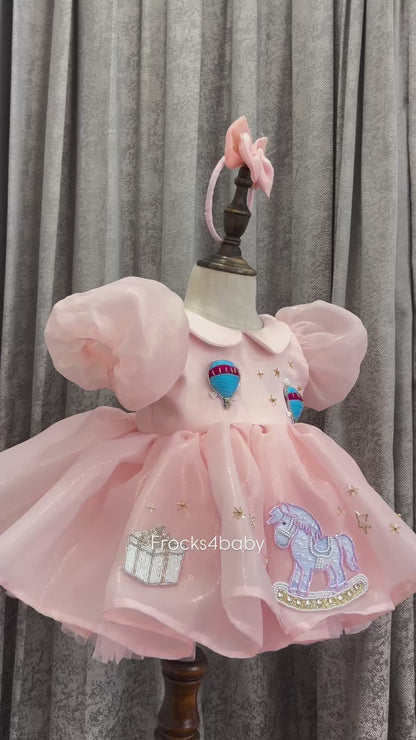 Classy Imported Fabric Handmade Baby Dress